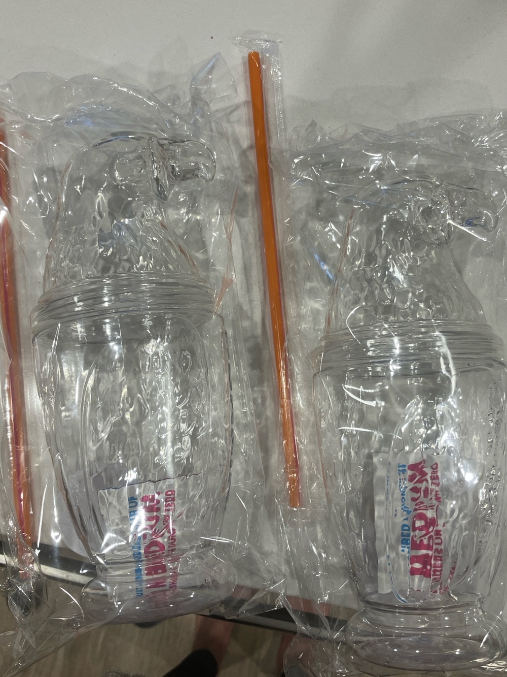 (2) Dunkin Donuts Limited edition eagle cup with straw NEW